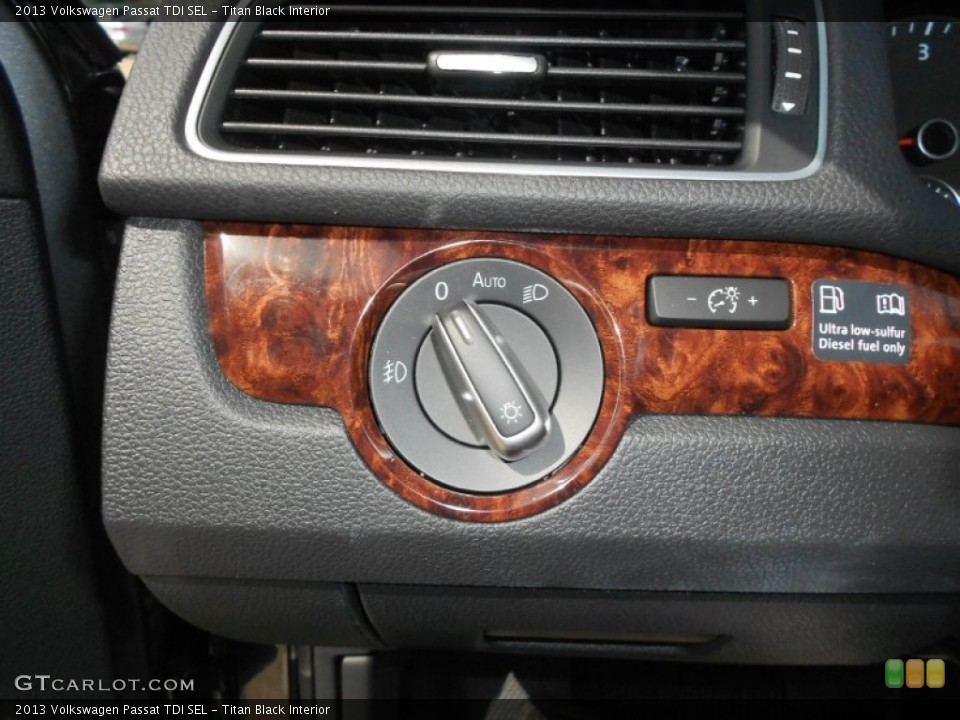 Titan Black Interior Controls for the 2013 Volkswagen Passat TDI SEL #68553982