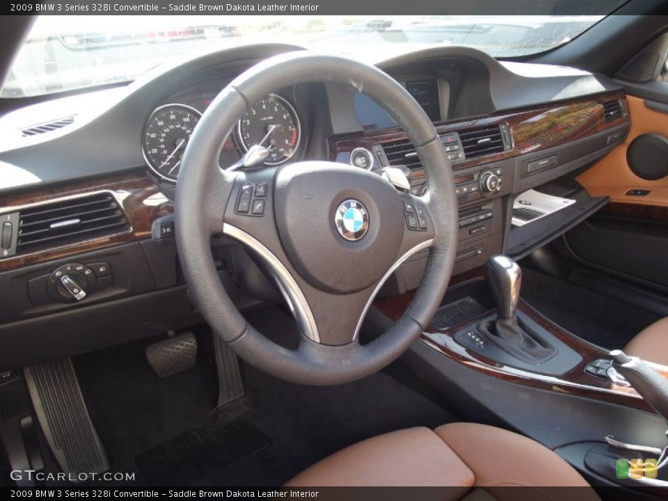 Saddle Brown Dakota Leather Interior Dashboard for the 2009 BMW 3 Series 328i Convertible #68554813
