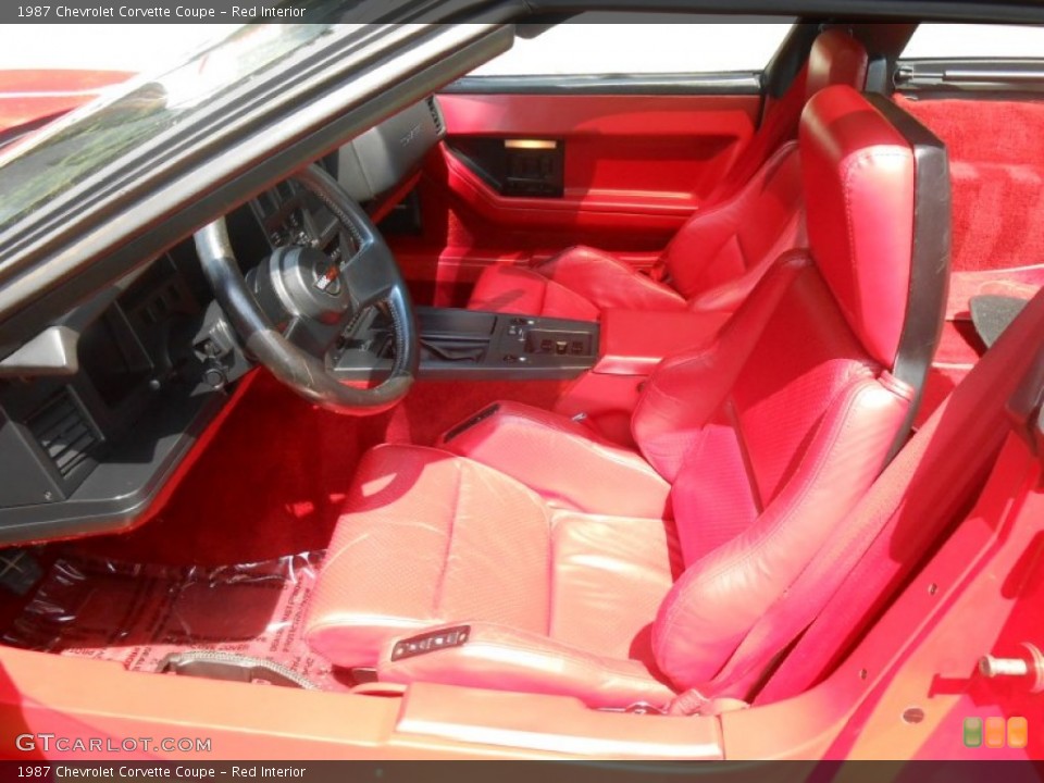 Red Interior Front Seat for the 1987 Chevrolet Corvette Coupe #68556838