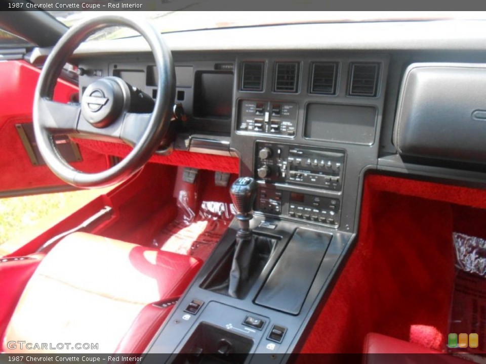 Red Interior Dashboard for the 1987 Chevrolet Corvette Coupe #68556858