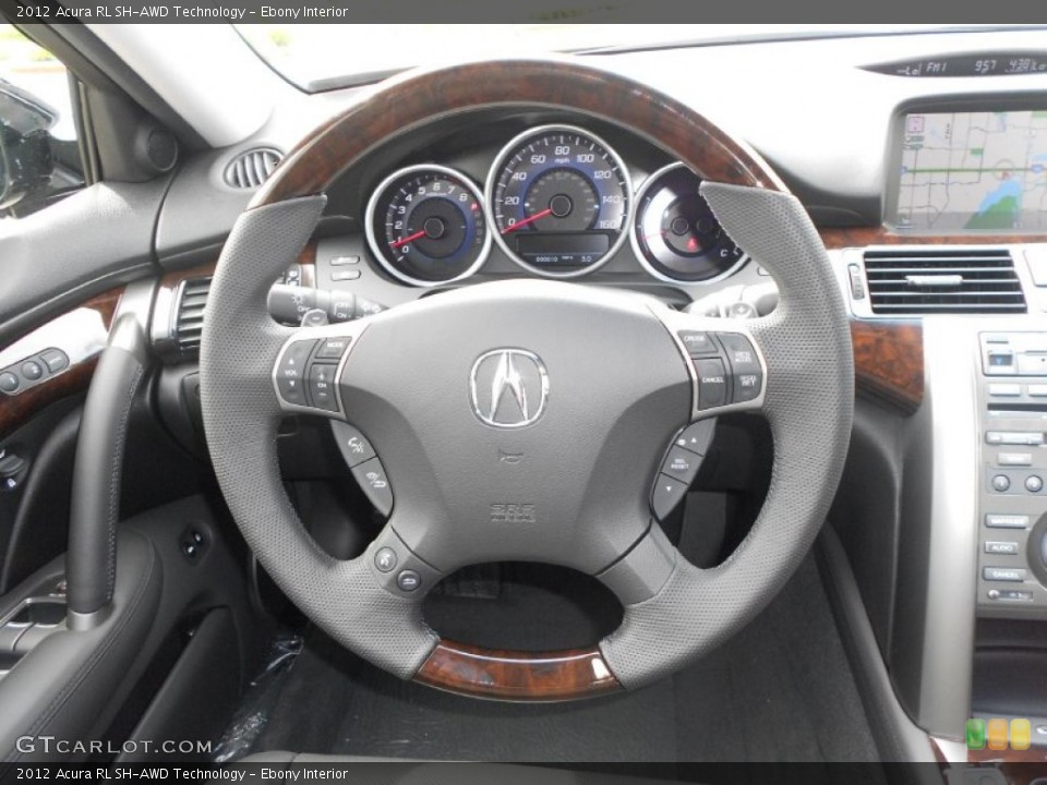 Ebony Interior Steering Wheel for the 2012 Acura RL SH-AWD Technology #68558903