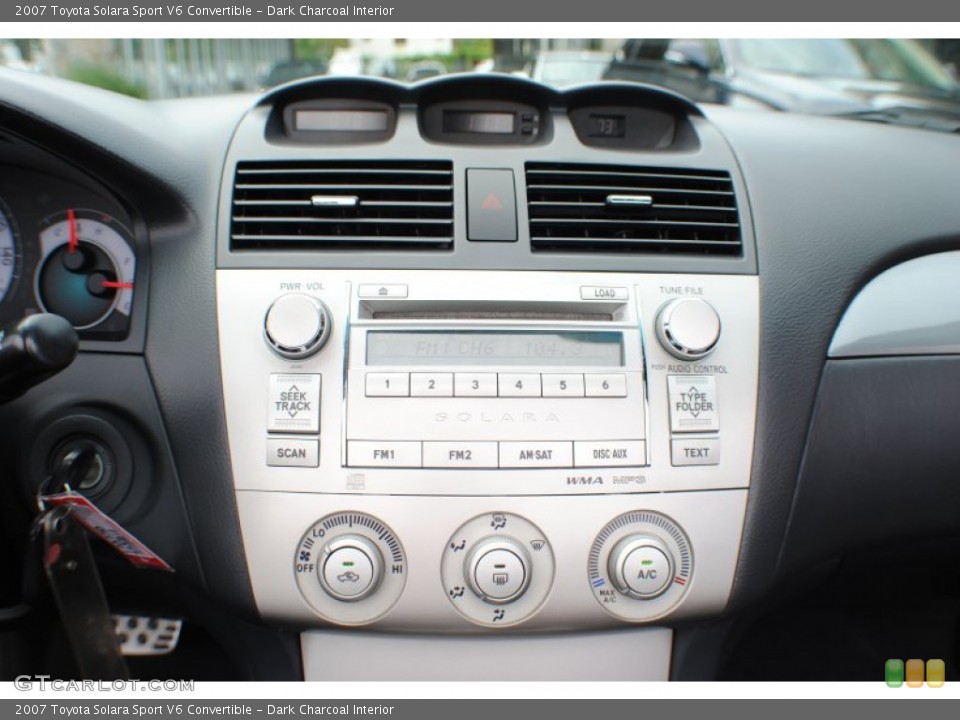 Dark Charcoal Interior Controls for the 2007 Toyota Solara Sport V6 Convertible #68561392