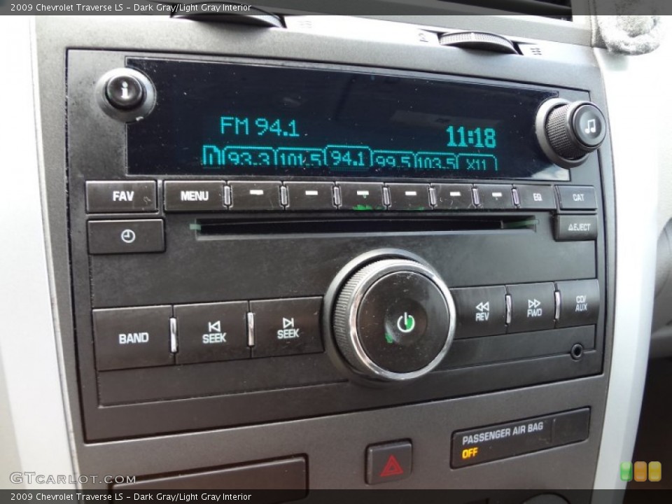 Dark Gray/Light Gray Interior Audio System for the 2009 Chevrolet Traverse LS #68568031