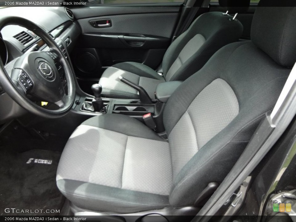 Black Interior Front Seat for the 2006 Mazda MAZDA3 i Sedan #68568514
