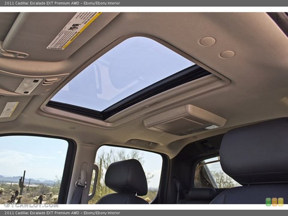 Ebony/Ebony Interior Sunroof for the 2011 Cadillac Escalade EXT Premium AWD #68580929