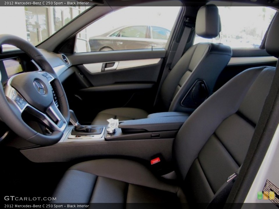 Black Interior Front Seat for the 2012 Mercedes-Benz C 250 Sport #68581712