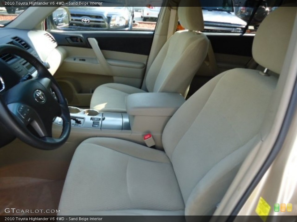 Sand Beige Interior Front Seat for the 2010 Toyota Highlander V6 4WD #68582141