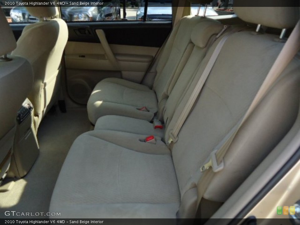 Sand Beige Interior Rear Seat for the 2010 Toyota Highlander V6 4WD #68582150