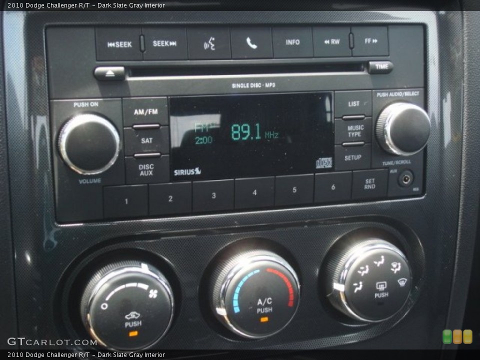 Dark Slate Gray Interior Controls for the 2010 Dodge Challenger R/T #68584123