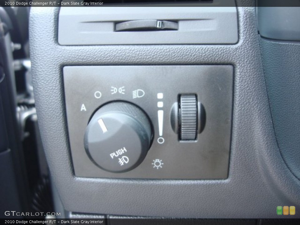 Dark Slate Gray Interior Controls for the 2010 Dodge Challenger R/T #68584160