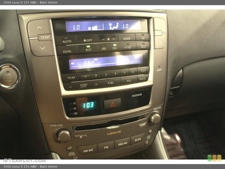 Black Interior Controls for the 2009 Lexus IS 250 AWD #68586212