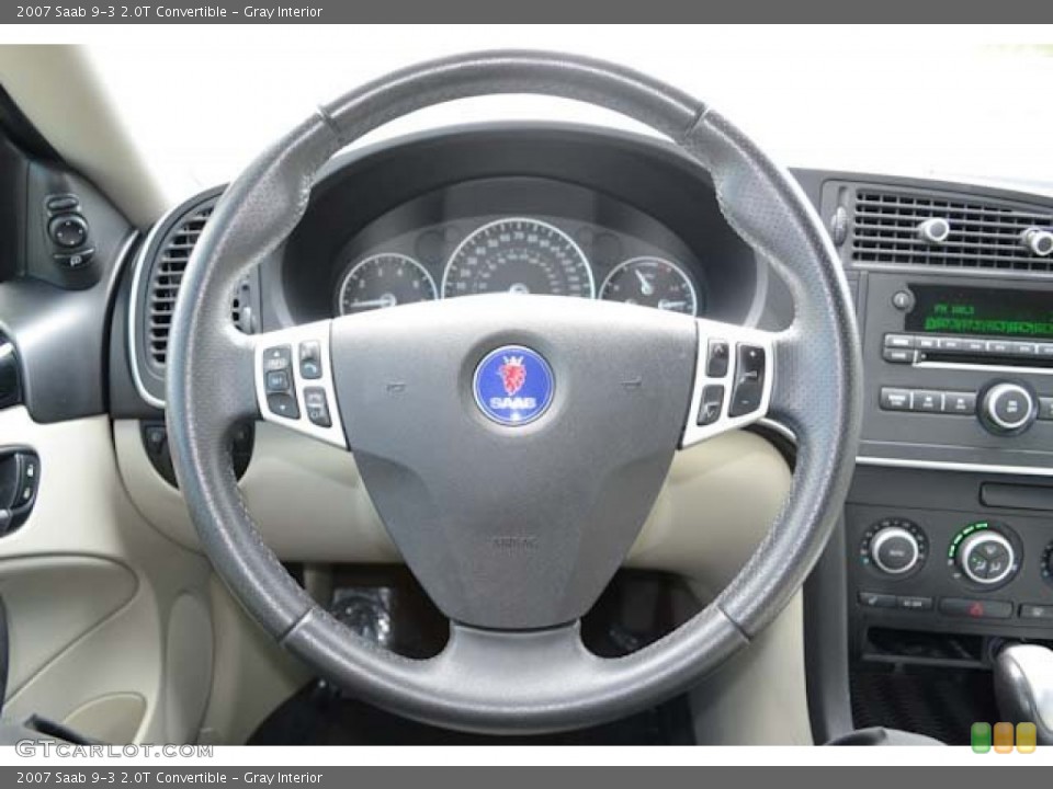 Gray Interior Steering Wheel for the 2007 Saab 9-3 2.0T Convertible #68586898