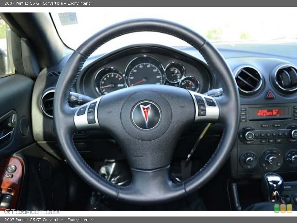 Ebony Interior Steering Wheel for the 2007 Pontiac G6 GT Convertible #68587382