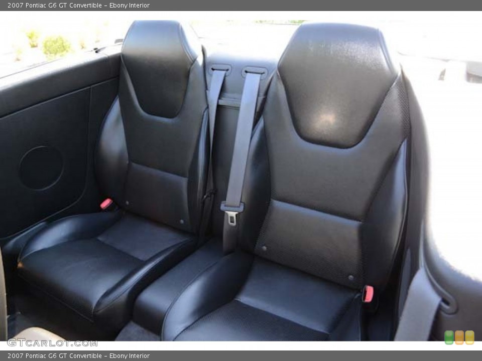 Ebony Interior Rear Seat for the 2007 Pontiac G6 GT Convertible #68587436