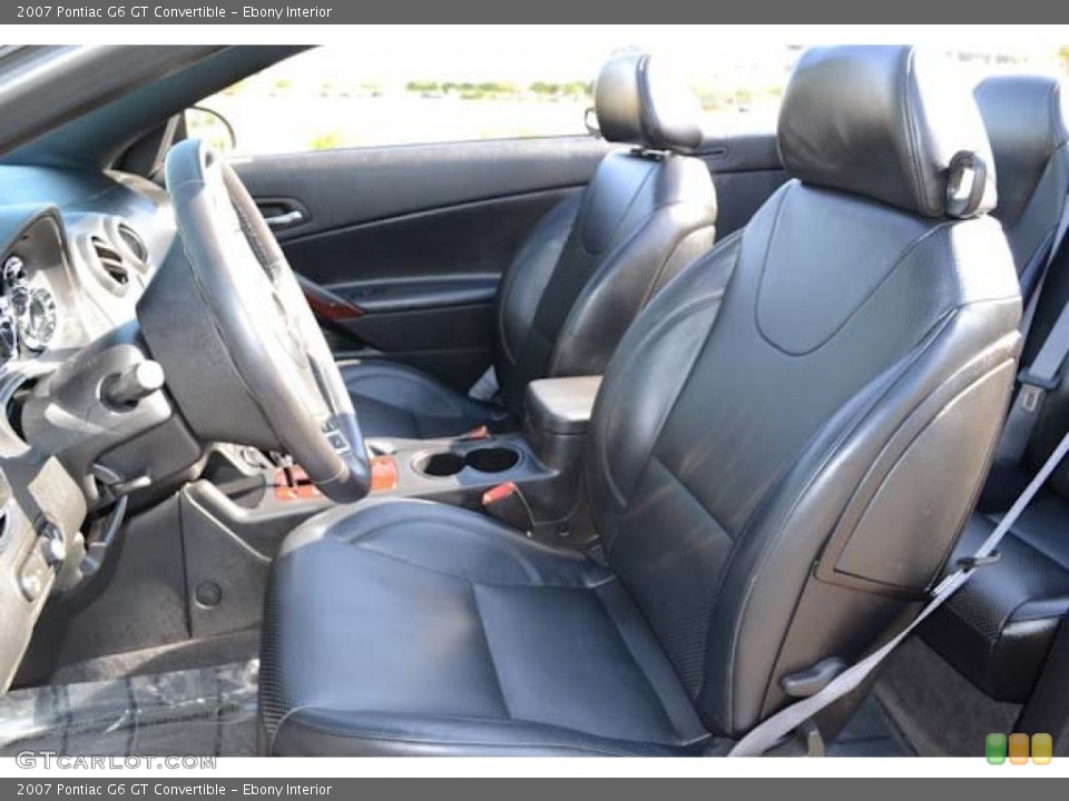 Ebony Interior Front Seat for the 2007 Pontiac G6 GT Convertible #68587445