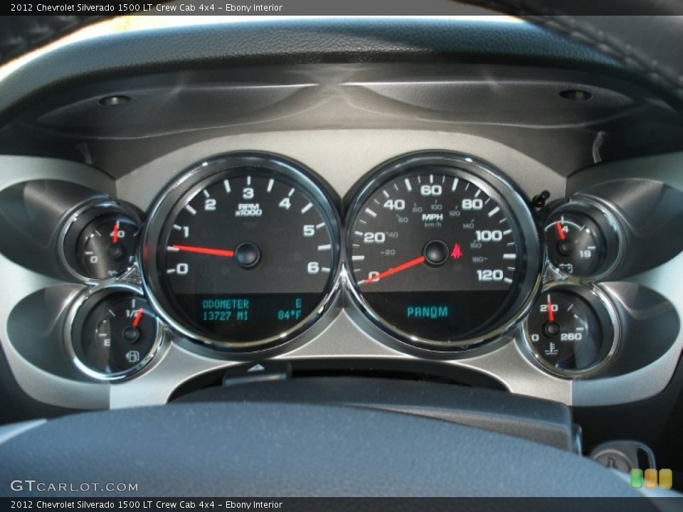Ebony Interior Gauges for the 2012 Chevrolet Silverado 1500 LT Crew Cab 4x4 #68589716