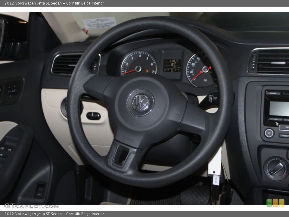 Cornsilk Beige Interior Steering Wheel for the 2012 Volkswagen Jetta SE Sedan #68589896
