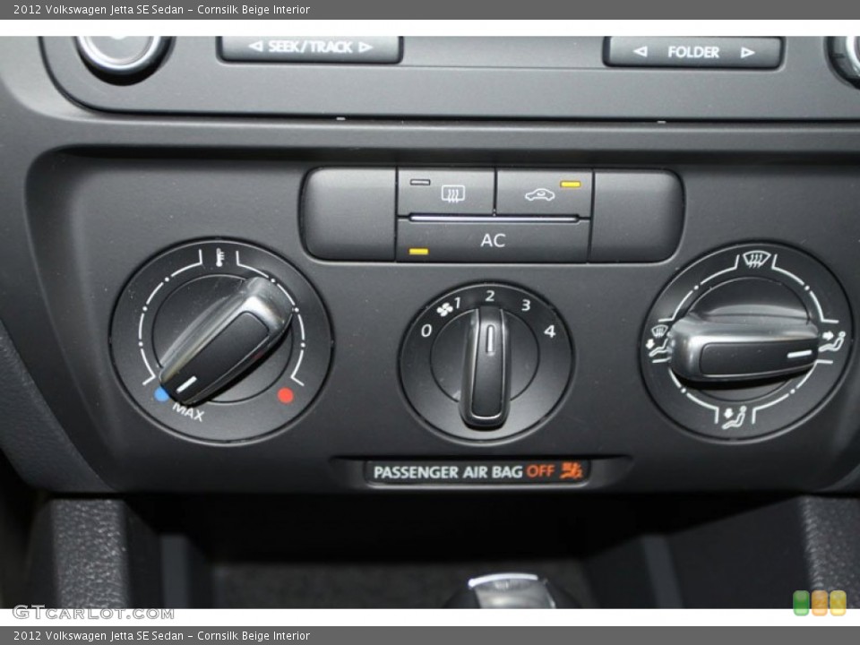 Cornsilk Beige Interior Controls for the 2012 Volkswagen Jetta SE Sedan #68589914