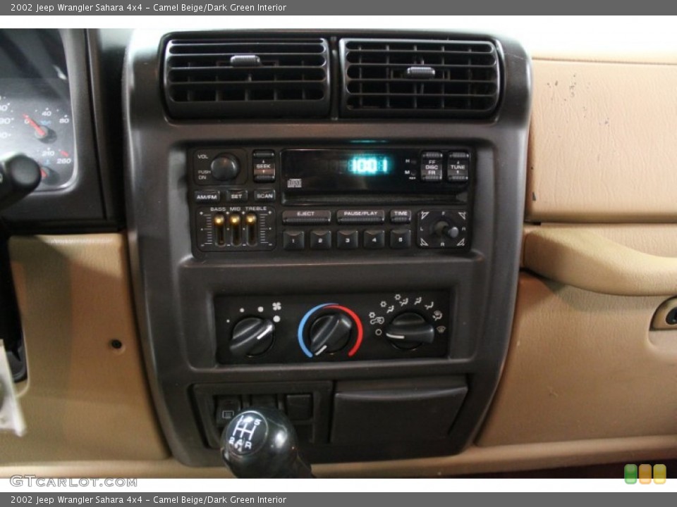 Camel Beige/Dark Green Interior Controls for the 2002 Jeep Wrangler Sahara 4x4 #68590214