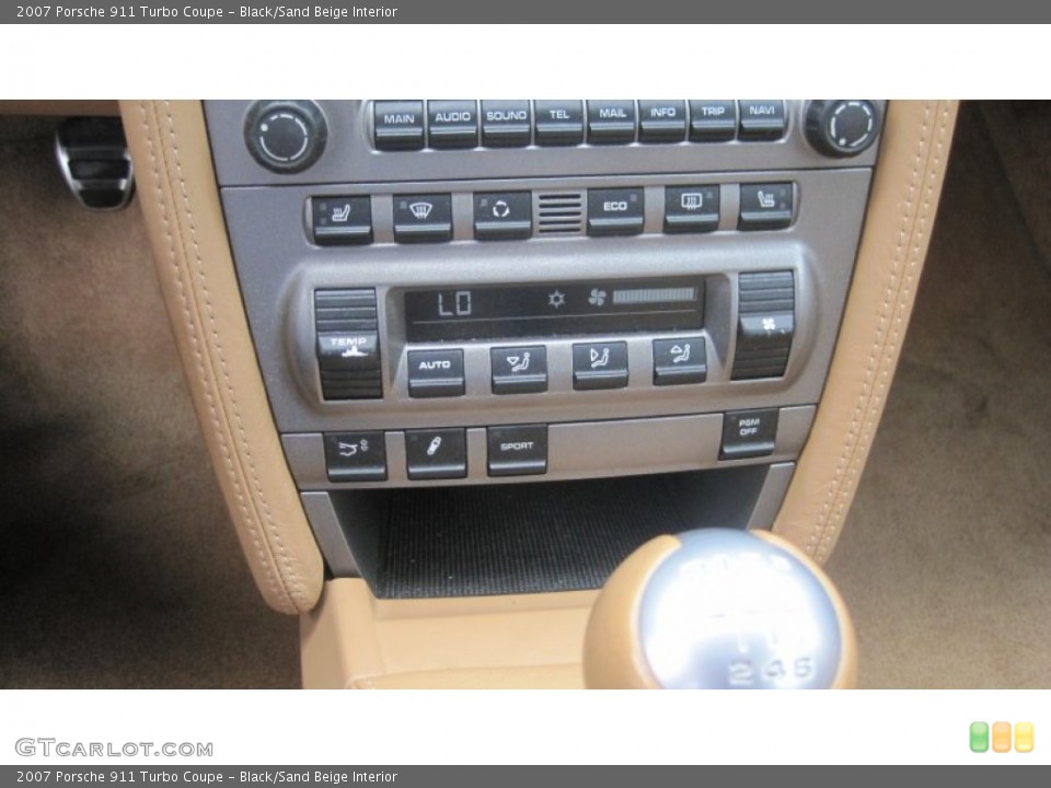 Black/Sand Beige Interior Controls for the 2007 Porsche 911 Turbo Coupe #68591717
