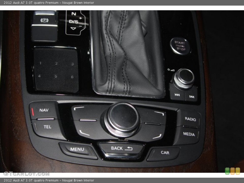 Nougat Brown Interior Controls for the 2012 Audi A7 3.0T quattro Premium #68592110