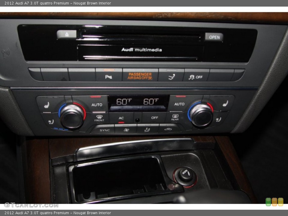 Nougat Brown Interior Controls for the 2012 Audi A7 3.0T quattro Premium #68592119