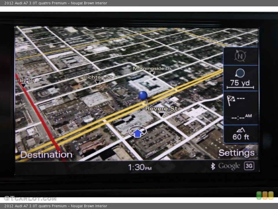 Nougat Brown Interior Navigation for the 2012 Audi A7 3.0T quattro Premium #68592137