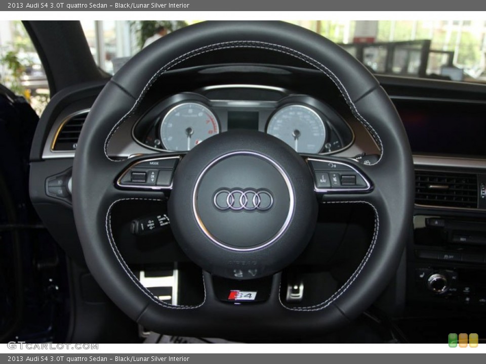 Black/Lunar Silver Interior Steering Wheel for the 2013 Audi S4 3.0T quattro Sedan #68592662