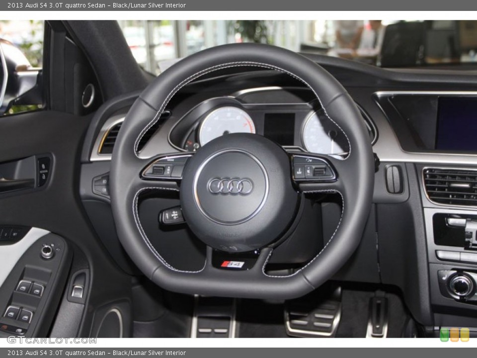 Black/Lunar Silver Interior Steering Wheel for the 2013 Audi S4 3.0T quattro Sedan #68592698