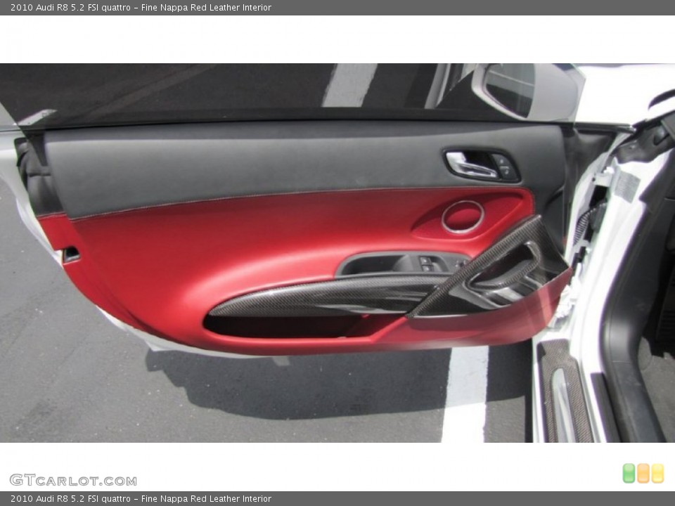 Fine Nappa Red Leather Interior Door Panel for the 2010 Audi R8 5.2 FSI quattro #68593022