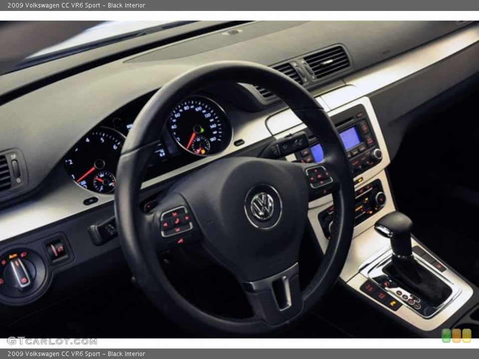 Black Interior Steering Wheel for the 2009 Volkswagen CC VR6 Sport #68594975
