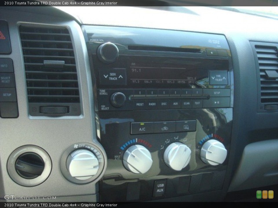 Graphite Gray Interior Controls for the 2010 Toyota Tundra TRD Double Cab 4x4 #68596769