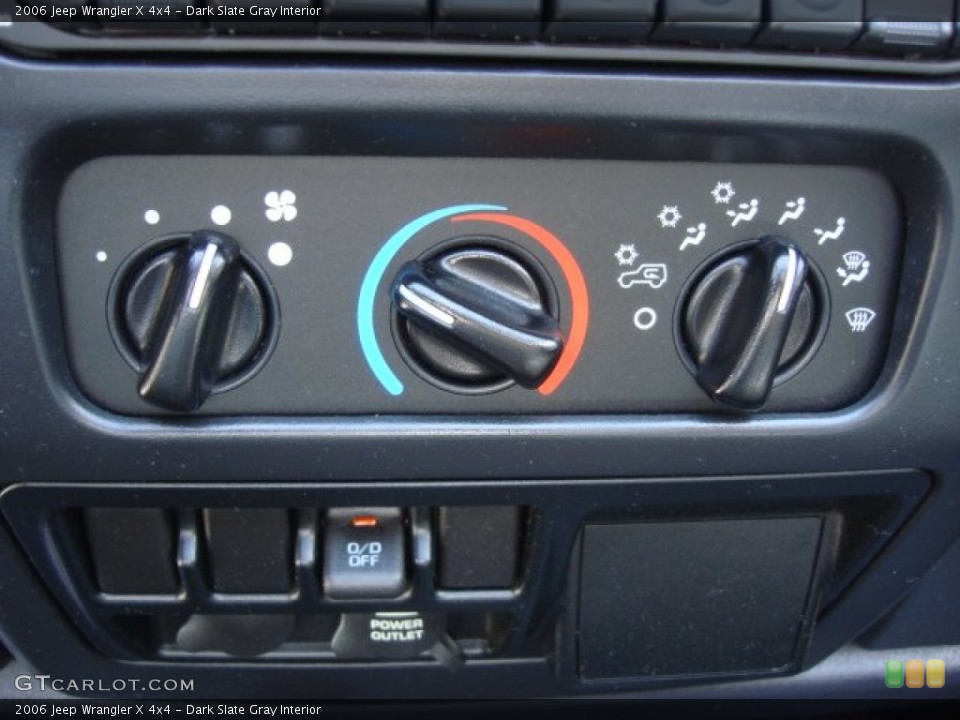 Dark Slate Gray Interior Controls for the 2006 Jeep Wrangler X 4x4 #68597660