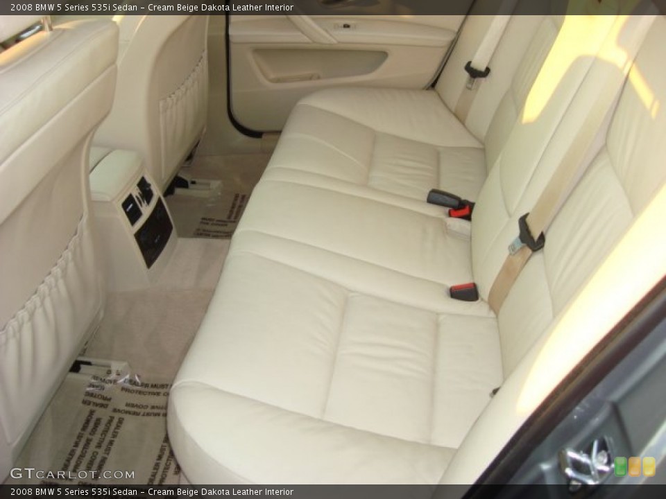 Cream Beige Dakota Leather Interior Rear Seat for the 2008 BMW 5 Series 535i Sedan #68601431