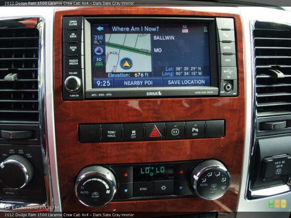 Dark Slate Gray Interior Controls for the 2012 Dodge Ram 1500 Laramie Crew Cab 4x4 #68609237