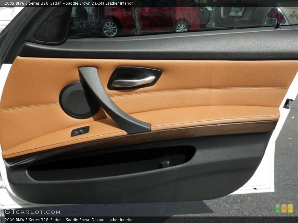 Saddle Brown Dakota Leather Interior Door Panel for the 2009 BMW 3 Series 328i Sedan #68611046