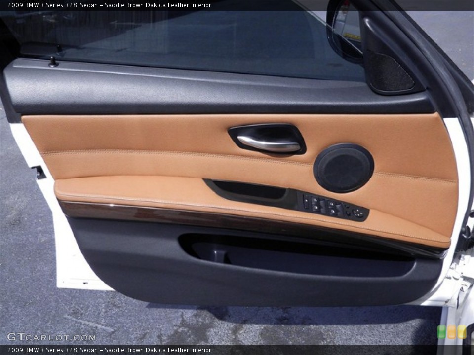 Saddle Brown Dakota Leather Interior Door Panel for the 2009 BMW 3 Series 328i Sedan #68611097