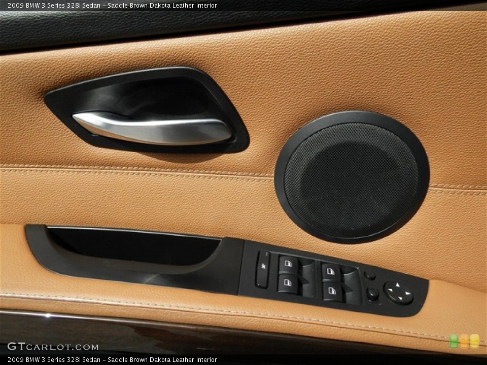 Saddle Brown Dakota Leather Interior Controls for the 2009 BMW 3 Series 328i Sedan #68611103