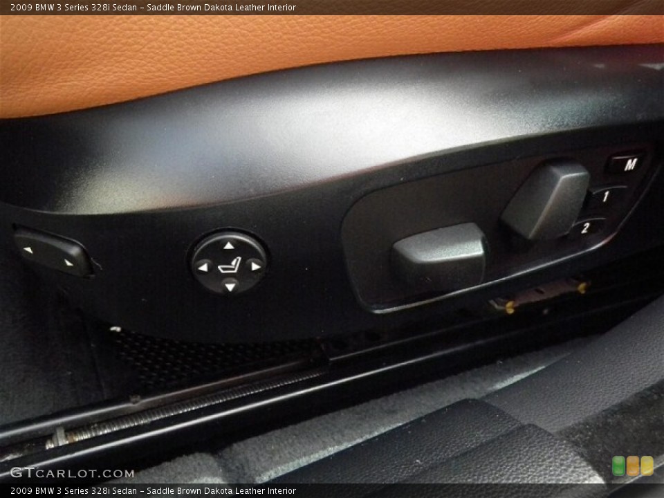 Saddle Brown Dakota Leather Interior Controls for the 2009 BMW 3 Series 328i Sedan #68611112