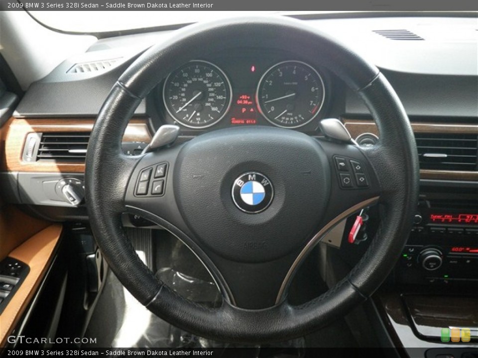 Saddle Brown Dakota Leather Interior Steering Wheel for the 2009 BMW 3 Series 328i Sedan #68611160