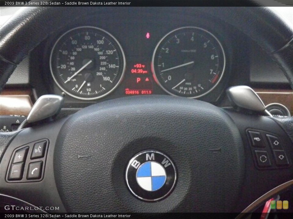 Saddle Brown Dakota Leather Interior Controls for the 2009 BMW 3 Series 328i Sedan #68611178