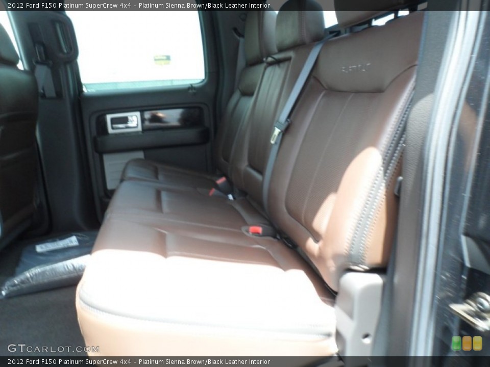 Platinum Sienna Brown/Black Leather Interior Rear Seat for the 2012 Ford F150 Platinum SuperCrew 4x4 #68614094