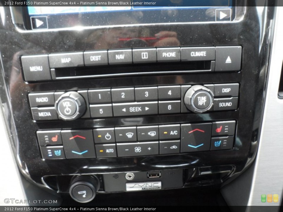 Platinum Sienna Brown/Black Leather Interior Controls for the 2012 Ford F150 Platinum SuperCrew 4x4 #68614172