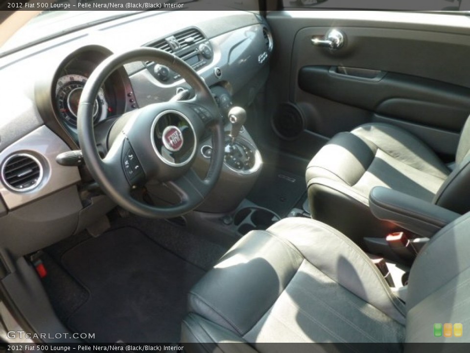 Pelle Nera/Nera (Black/Black) Interior Prime Interior for the 2012 Fiat 500 Lounge #68616329