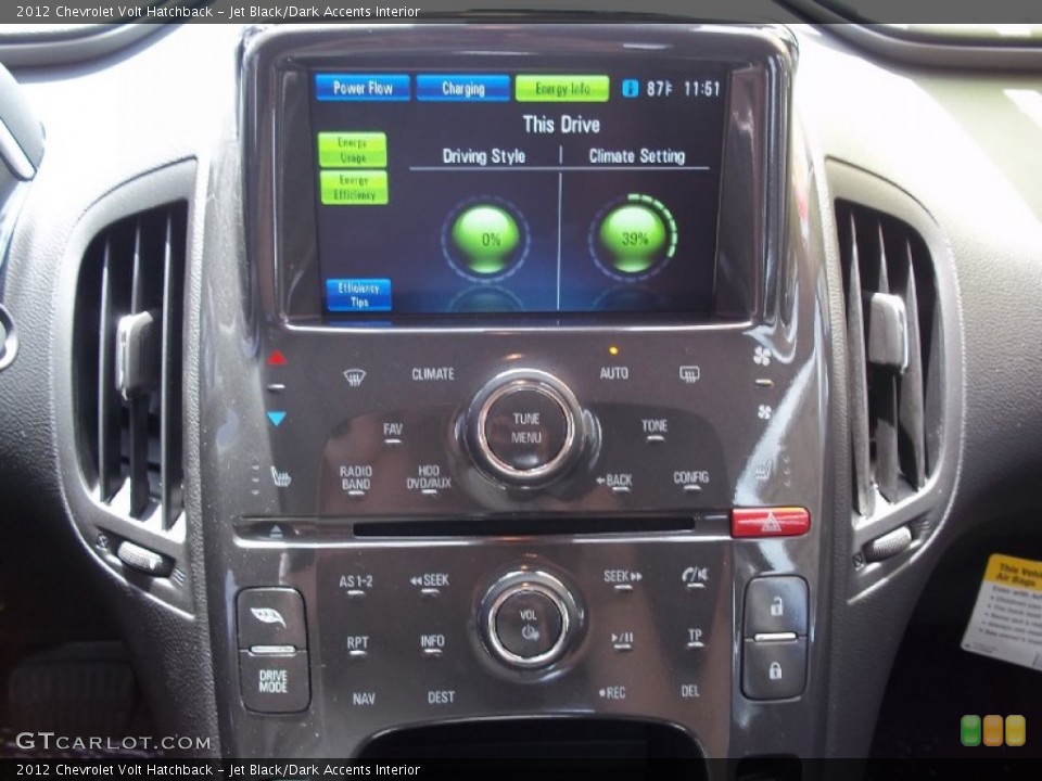 Jet Black/Dark Accents Interior Controls for the 2012 Chevrolet Volt Hatchback #68616533
