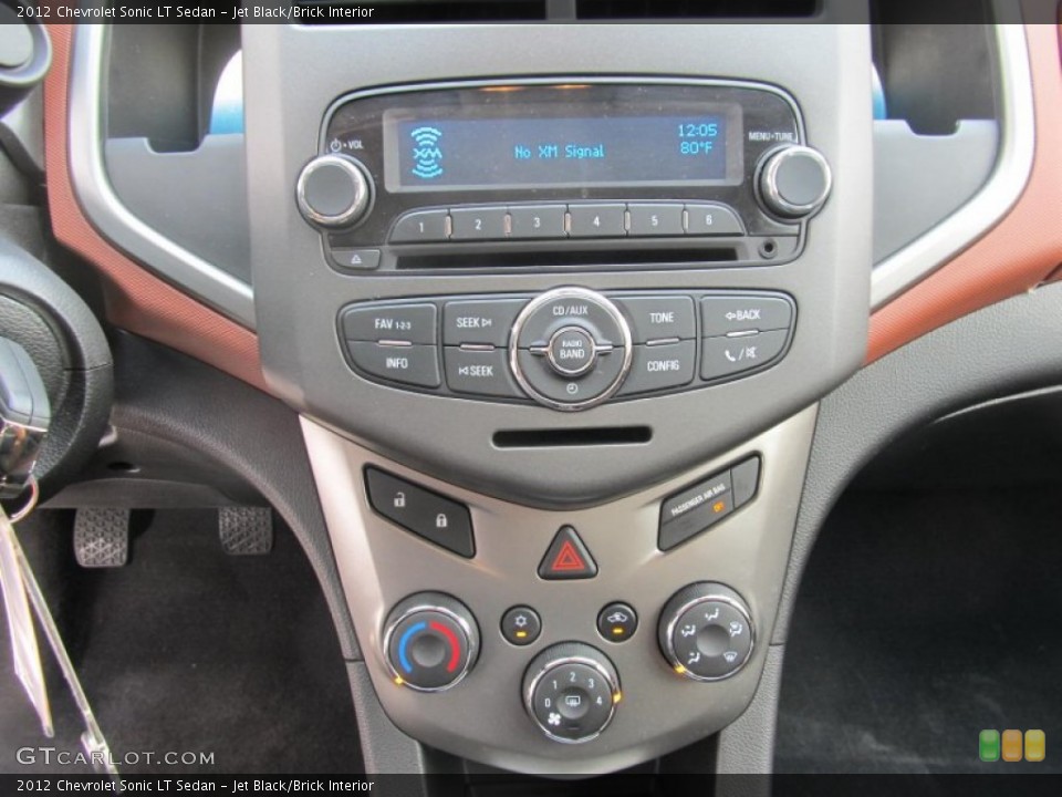 Jet Black/Brick Interior Controls for the 2012 Chevrolet Sonic LT Sedan #68617229