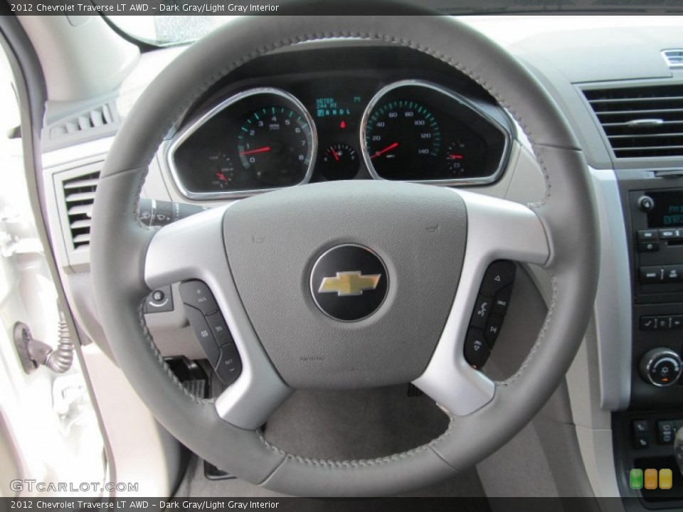 Dark Gray/Light Gray Interior Steering Wheel for the 2012 Chevrolet Traverse LT AWD #68618360