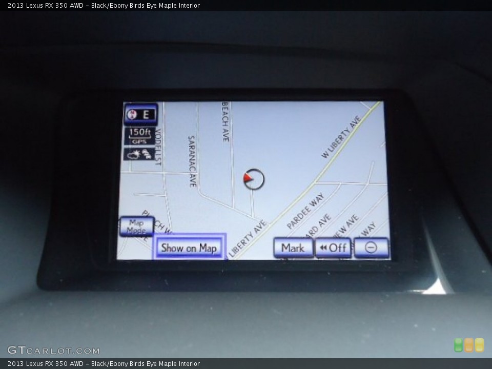Black/Ebony Birds Eye Maple Interior Navigation for the 2013 Lexus RX 350 AWD #68619827