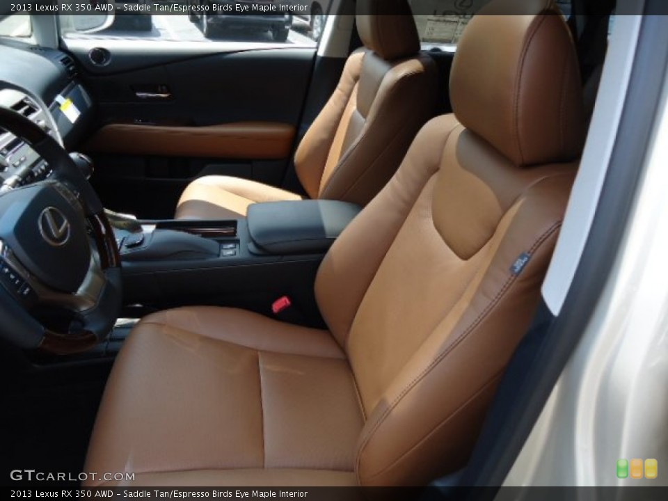 Saddle Tan/Espresso Birds Eye Maple Interior Photo for the 2013 Lexus RX 350 AWD #68620013