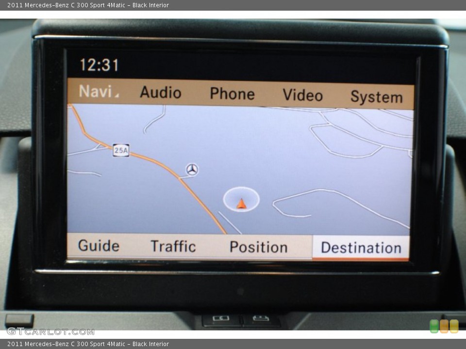 Black Interior Navigation for the 2011 Mercedes-Benz C 300 Sport 4Matic #68623574